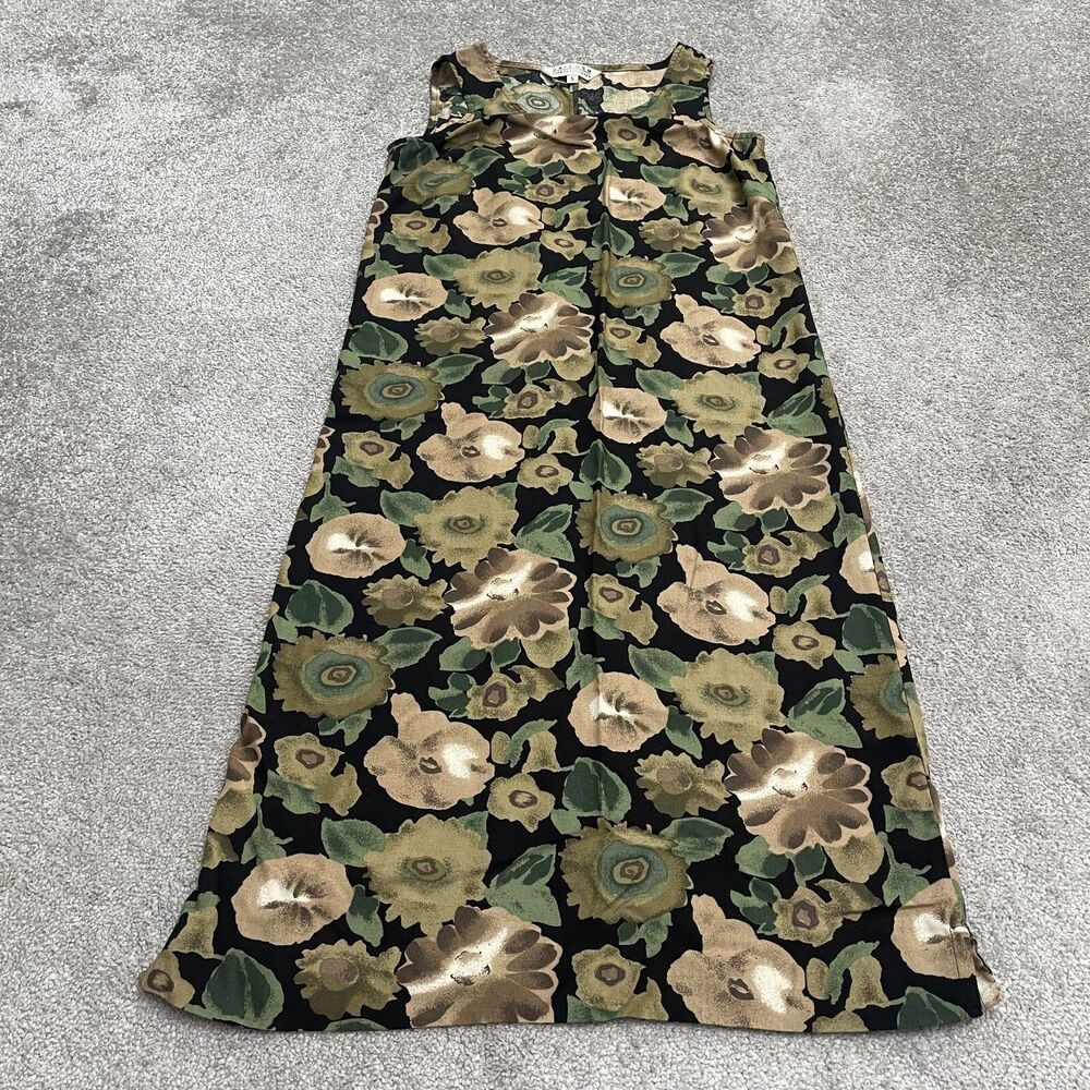 John Paul Richard Vintage Shift Long Dress Womens Small MultiFloral Sleeveless